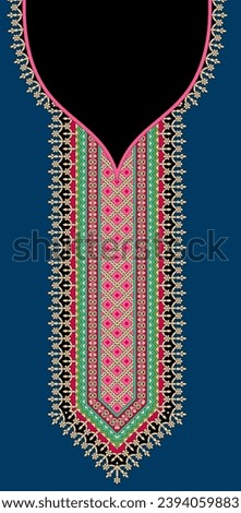 Beautiful multi coloured neck for printed deisgns