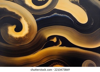 Beautiful ONYX Painting. Treasury Of Art. Swirls Of Marble. Abstract Fantasia With Golden Powder. Extra Special And Luxurious ORIENTAL ART. Ripples Of Agate. Natural Luxury. 3D Illustration