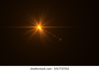 Beautiful Optical Lens Flare Effect Golden Sun Light