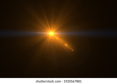 Beautiful Optical Lens Flare Effect Golden Sun Light