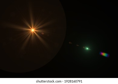 Beautiful Optical Lens Flare Effect Golden Sun Light