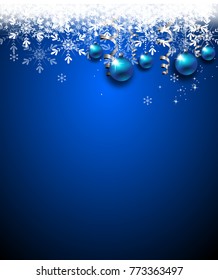 Christmas Background Blue Balls Vector Paper Stock Vector (Royalty Free ...