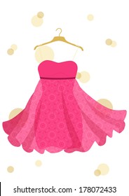 Beautiful Pink Dress Isolated On White Stock Illustration 178072433 ...