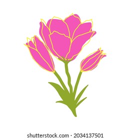 Beautiful Pink Rose Flower, Illustration..jpg