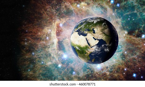 Beautiful Planet Earth Beaming Through Cosmos Stock Illustration ...