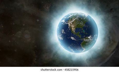 Beautiful Planet Earths Radiant Light Through Stock Illustration 