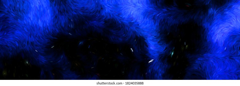 Beautiful Post Impressionism Effect Night Blue Starry Sky