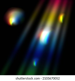 Beautiful Rainbow Light Refraction, Prism Effect Overlay