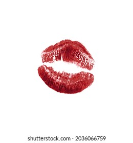 Beautiful Realistic Red Lips Kiss Isolated Stock Illustration ...