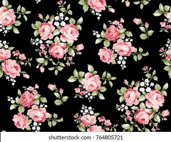 Beautiful Rose Flower Pattern Little Floral Stock Illustration ...