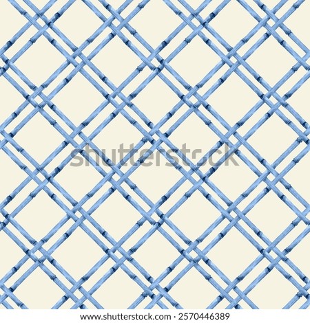 Beautiful seamless pattern with hand drawn bamboo lattice in vacation style. Ready print design.