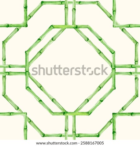 Beautiful seamless pattern with hand drawn bamboo lattice in vacation style. Ready print design.