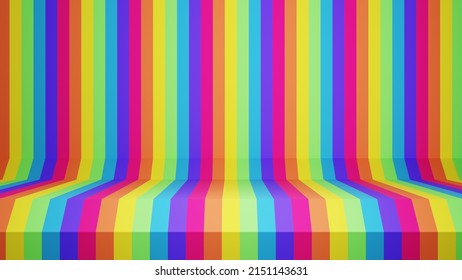 Beautiful Simple Lines Background, Light Rainbow Gradient Lines Stage, Bright Rainbow Gradient Extruded Vertical Lines, Best Abstract 4K Wallpaper