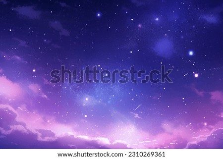 Beautiful sky cloud Space galaxy background with stars, bright colours, purple, blue, pink, night scene. Fantasy drawing sky cloudy blue purple galaxy Foto d'archivio © 