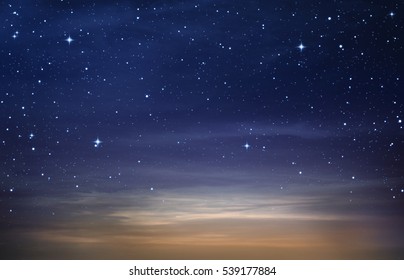 Beautiful Starry In The Night Blue Sky ,abstract Background