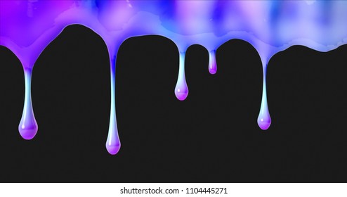 Beautiful Stretched Drops Rainbow Paint 3d Stock Illustration 1104445271