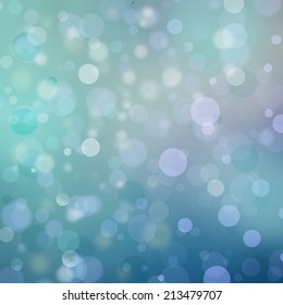 Beautiful teal blue bokeh background with shimmering colors and white lights, festive party background, magical glitter background sparkles 