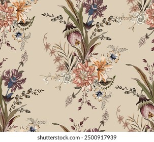 Hermosa textil multicolor flor