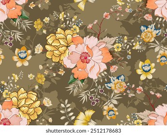 Hermosa textil multicolor flor