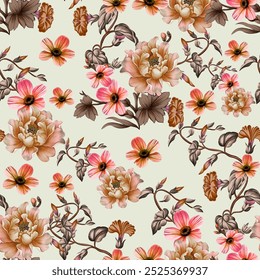 Hermosa textil multicolor flor