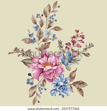beautiful textile multicolor flower soft color decent flower bunch for textile printing allover design seamless floral pattern