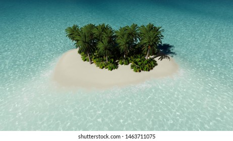 Beautiful Tropical Beach Aerial Birds Eye Stock Illustration 1463711075 ...