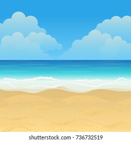 Beautiful Tropical Beach Scene Vector Illustration Stock Vector ...