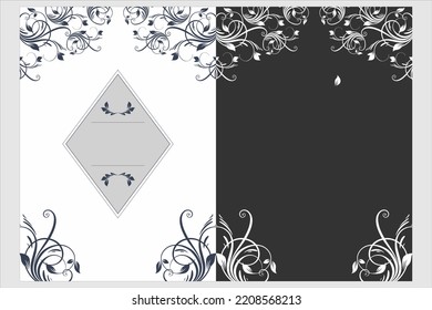 Beautiful And Unique Wedding Invitation Background In Black And White.with A Root Effect Pattern