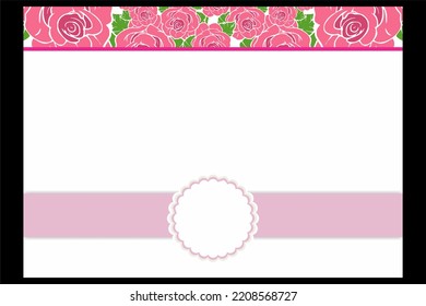 A Beautiful And Unique Wedding Invitation Background On A White Background With A Beautiful Pink Flower Effect