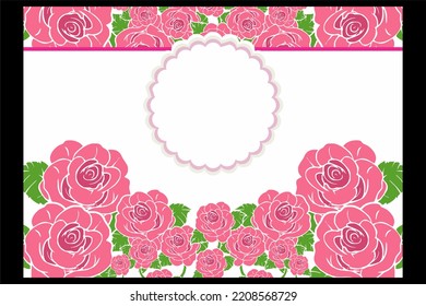 A Beautiful And Unique Wedding Invitation Background On A White Background With A Beautiful Pink Flower Effect