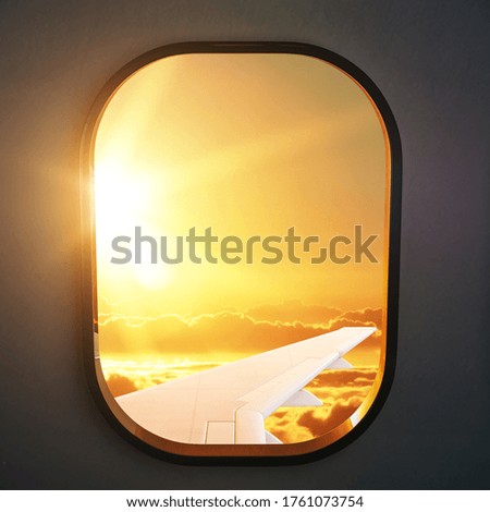 Similar – Image, Stock Photo View through a porthole in the ship’s side, one sees many suspended ropes