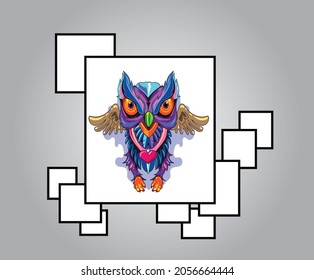 Beautiful Wall Hanging - Abstract Art - Illustration Of Color Owl