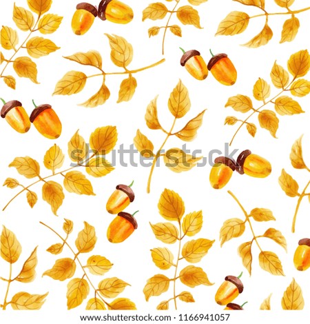 Similar – Yellow autumn leaves pattern on white