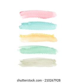 Beautiful watercolor elements for design. Pastel colors