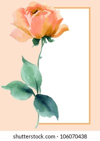 Beautiful Watercolor Flower Menu Note Card