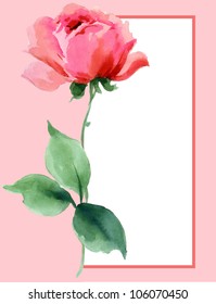 Beautiful Watercolor Flower For  Stationery, Greeting Card And  Menu