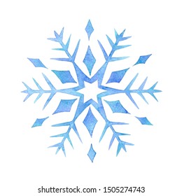 Beautiful Watercolor Snowflake Hand Drawing Winter Stock Illustration ...