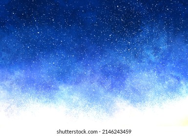 Beautiful Watercolor Starry Sky Background Illustration