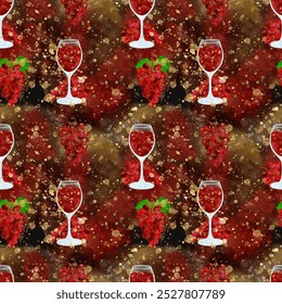 A Beautiful Wine Glasses and Grapes Pattern Background for Celebratory Events and Gatherings - Powered by Shutterstock