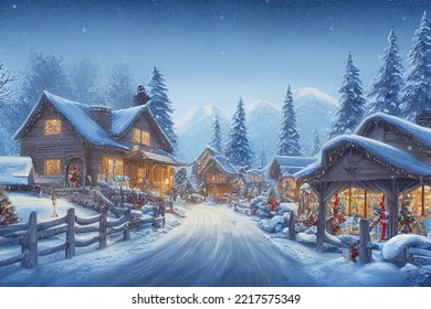  Beautiful winter house and christmas tree on the mountain - Powered by Shutterstock