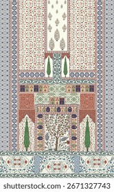 beautiful withe buti design inspired by mugals 