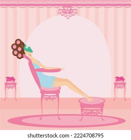 beautiful woman relaxes in a beauty salon - Powered by Shutterstock