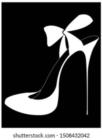Beautiful Woman Shoes Isolated Silhouettes Stock Illustration ...