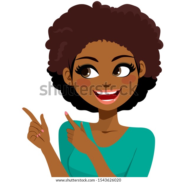 Beautiful Young African American Woman Smiling Stock Illustration