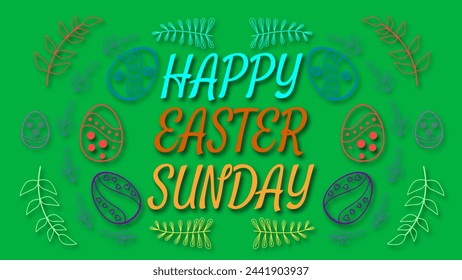 beautifully decorated happy easter Sunday blessings on green screen. concept for easter Sunday celebration. - Powered by Shutterstock