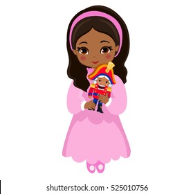 Beauty Ballerina who holding a nutcracker. Illustration  on white background. Raster copy. - Powered by Shutterstock