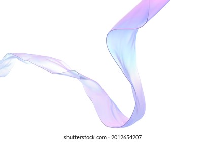 Beauty fashion smooth elegant flying holographic glossy cloth. Abstract 3d art background.