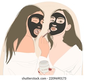 Beauty Mask Bestfriends Couple Girls 