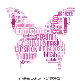 Beauty products word cloud