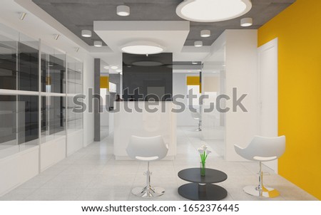beauty saloon, interior visualization, 3D illustration